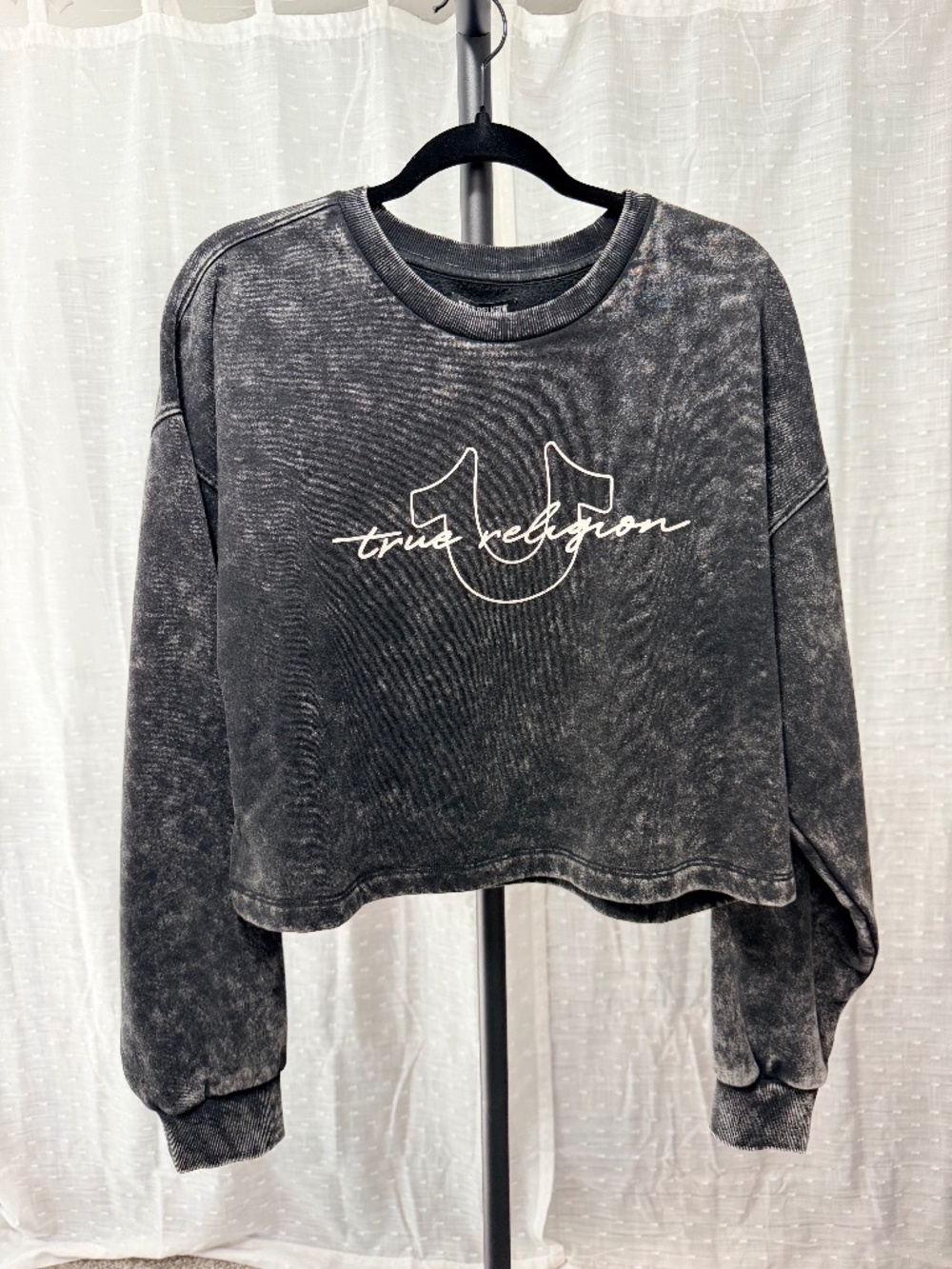 Women's True Religion Crop Crewneck Sweatshirt NWT - L